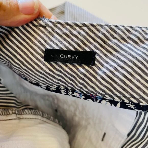 Talbots Pant Trouser Curvy Stripe Train Engineer Curvy Classic Traditional White - Picture 7 of 10